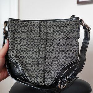 Vintage Coach Signature Jacquard Crossbody Bag
